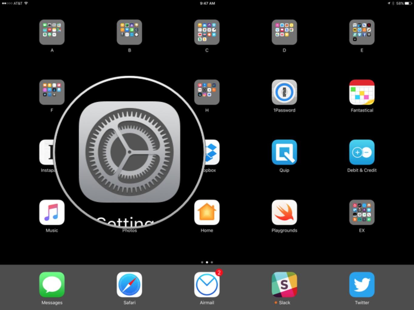 Launch Settings on your iPad.