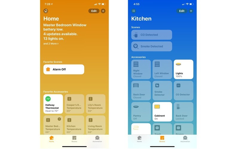 Home app in iOS 13 featuring favorite accessories