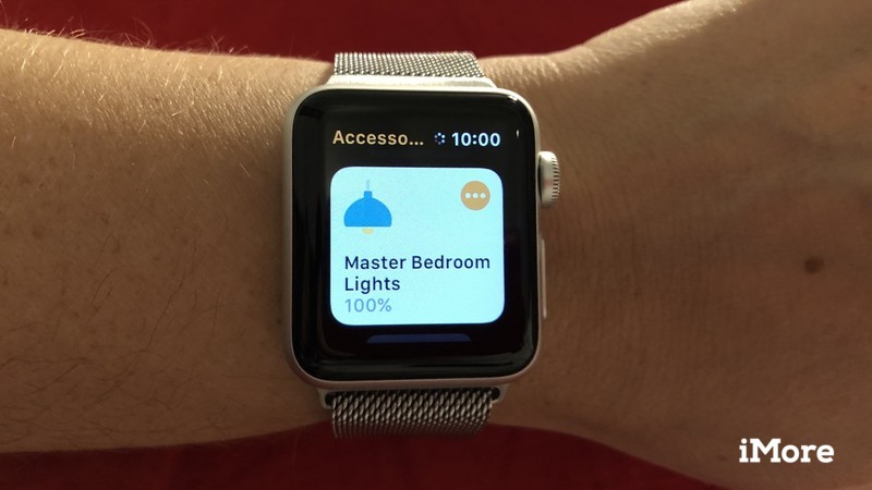 The startup application displayed on an Apple Watch that is worn on the wrist