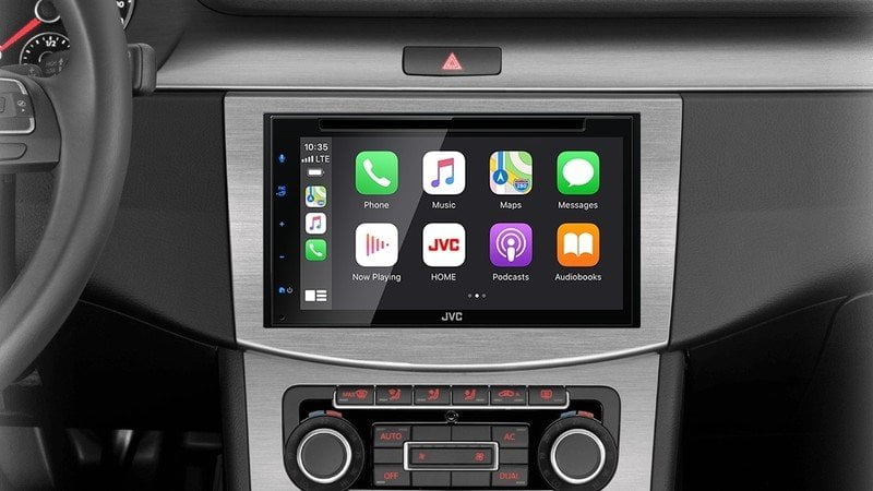 Jvc Kw V66bt car stereo with Apple CarPlay display