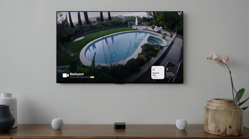 View the control of the Tvos 15 Homekit camera accessories