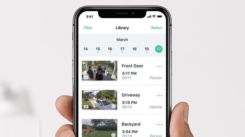 Arlo Secure Timeline on a phone
