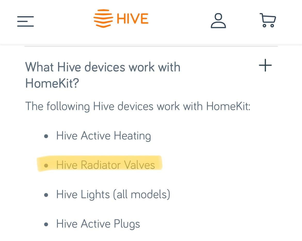 Do Hive radiator valves work with Homekit