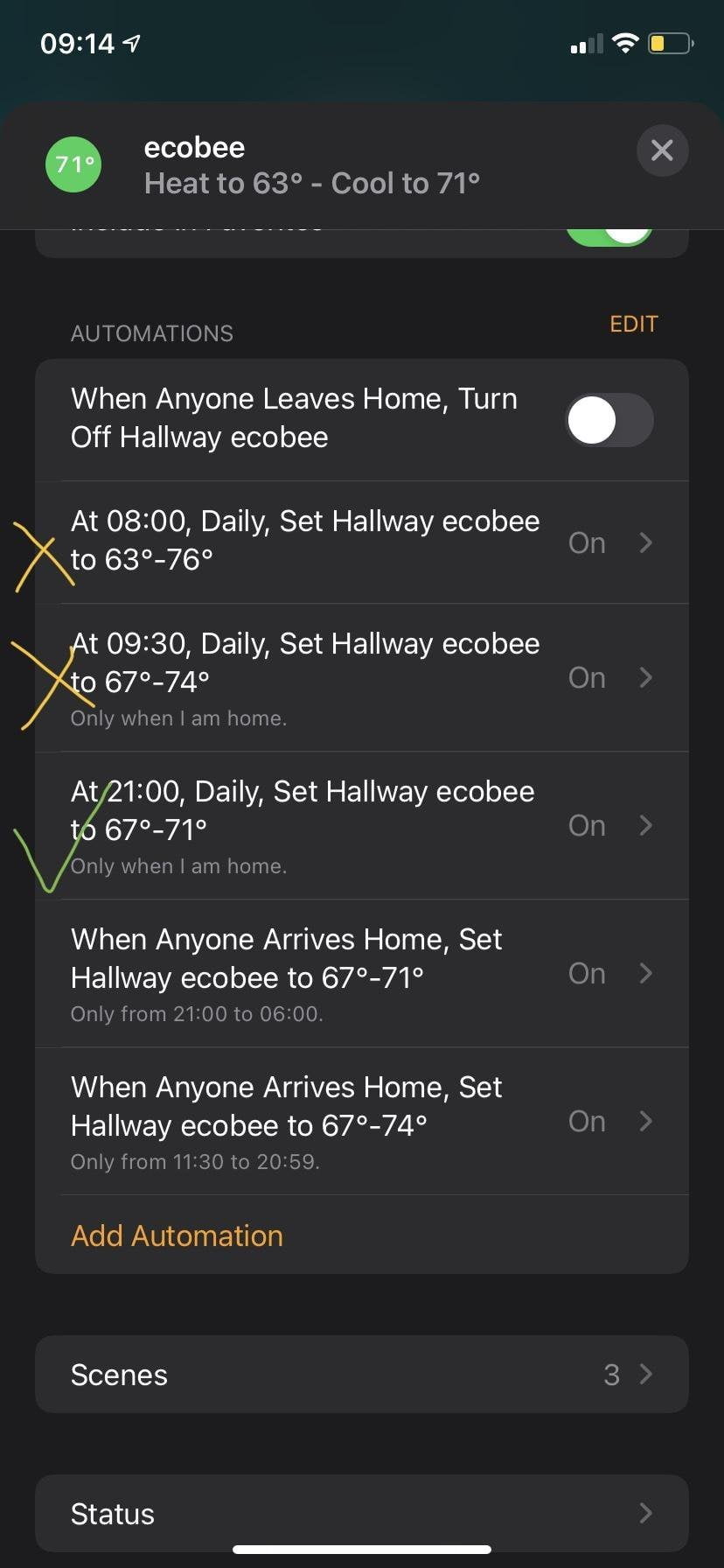 Ecobee Automations helps
