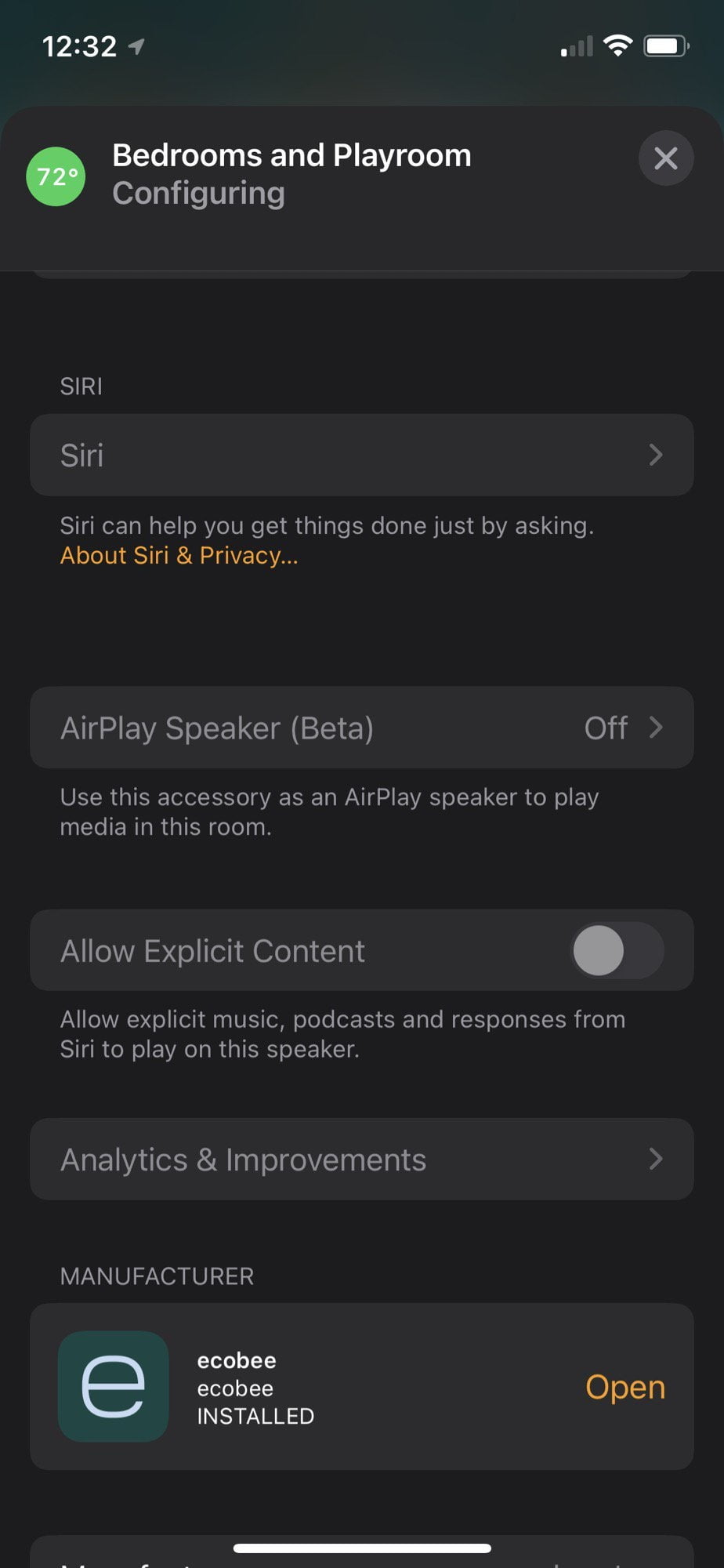 Ecobee has been updated but are Siri and airplay in