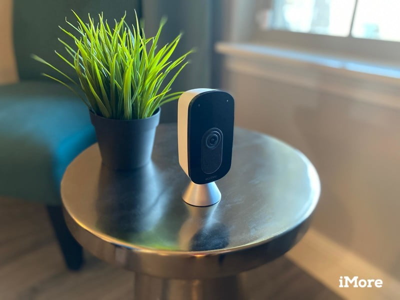 Ecobee SmartCamera on a table top in front of a window