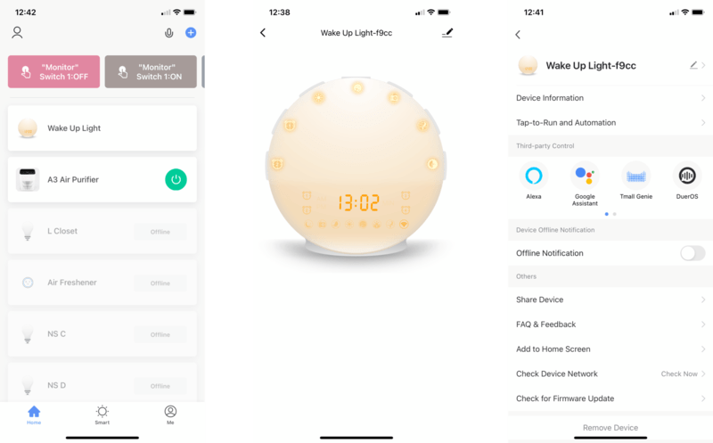 Heimvision Smart Wake Up Clock Review App Navigation