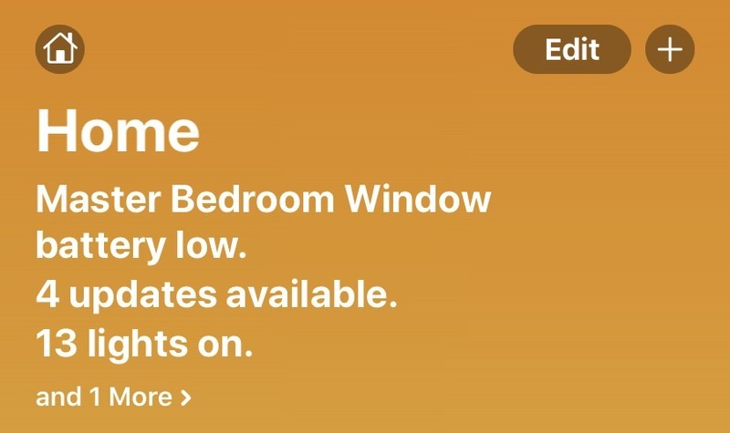 Home App Status Area in iOS 13