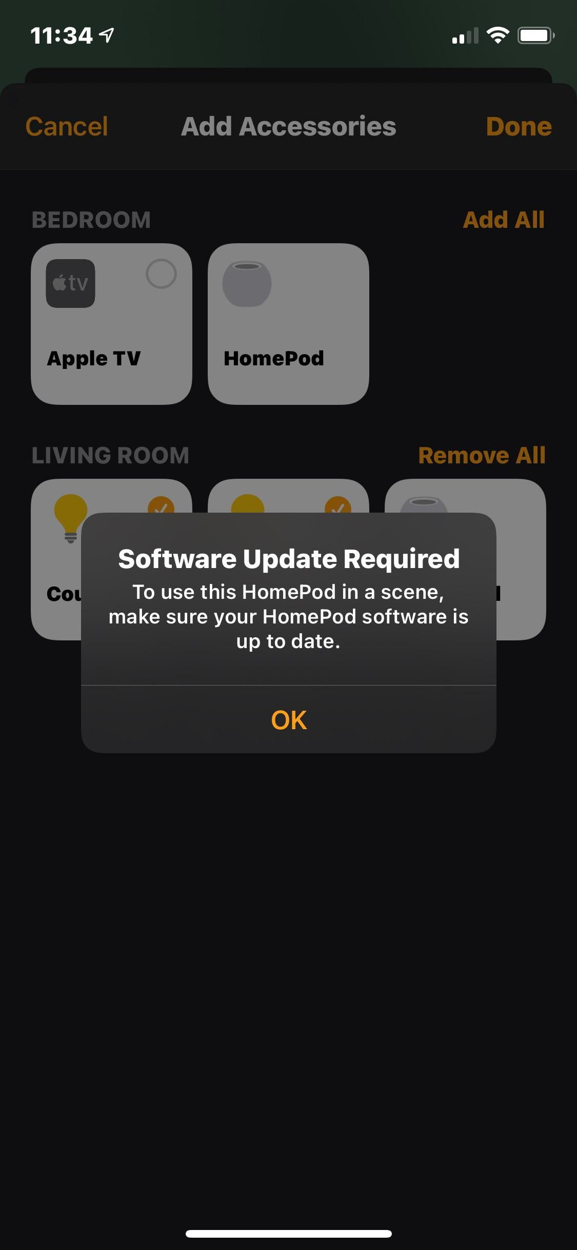 HomePod software needs updating but when I check it it