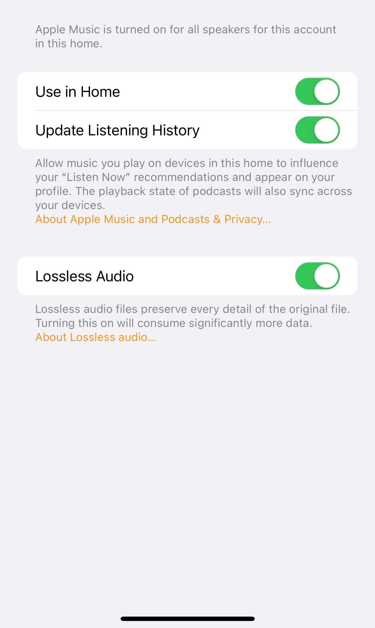 HomePods supports Lossless in the new beta