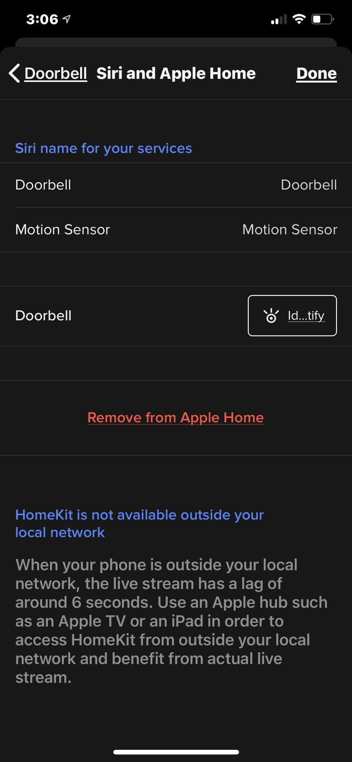 Netatmo Doorbell will not load in the Home app it