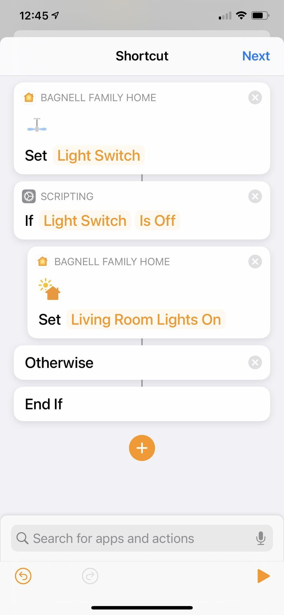Should HomeKit devices be before or after the if condition