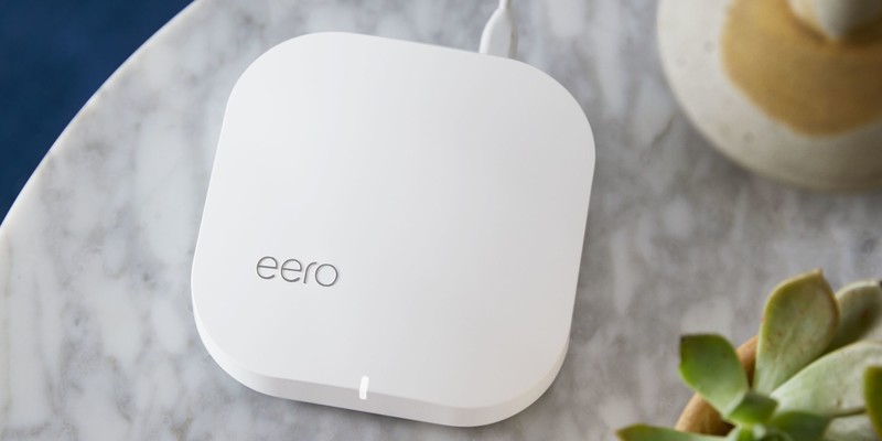 Eero Pro Wifi system on a table