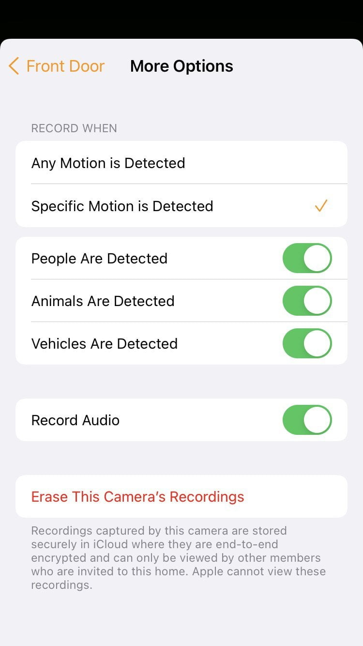 iOS 15 allows the HKSV camera to add a new